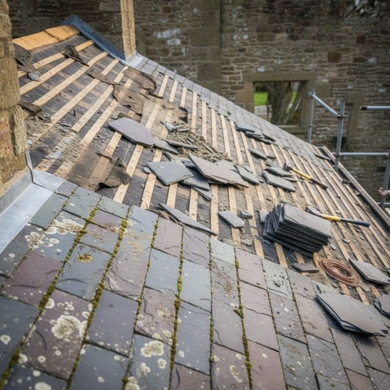 Slate Roof Replacement in Pittsfield, VT